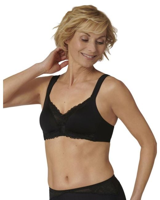 Triumph Black Modern Lace Cotton Non-Wired Bra