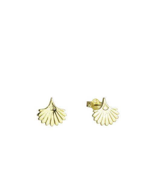 The Jewellery Stockroom Metallic Plated Fan Shaped Stud