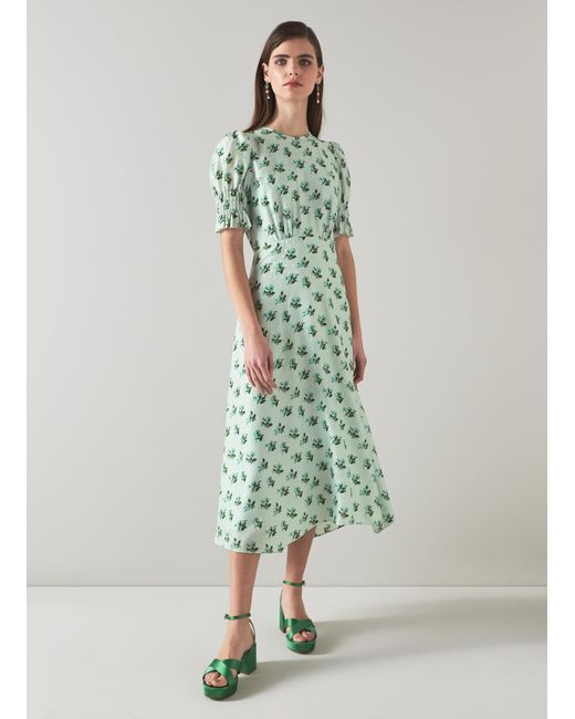 L.K.Bennett Green Tabitha Dresses, Pale Silk