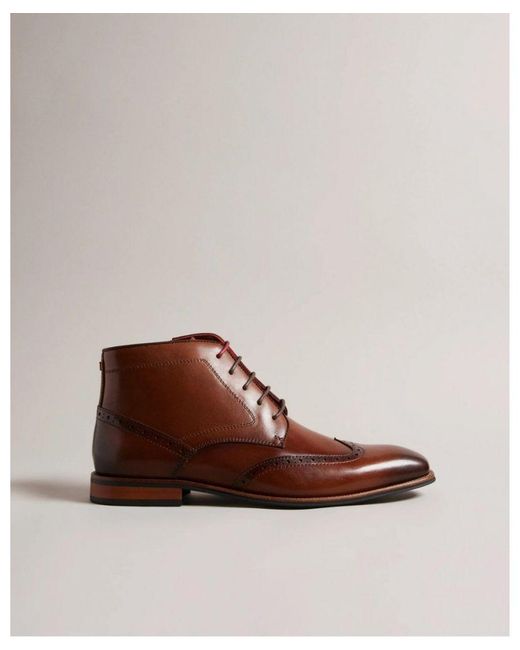 Ted Baker Brown Waldem Boots Patent Leather for men