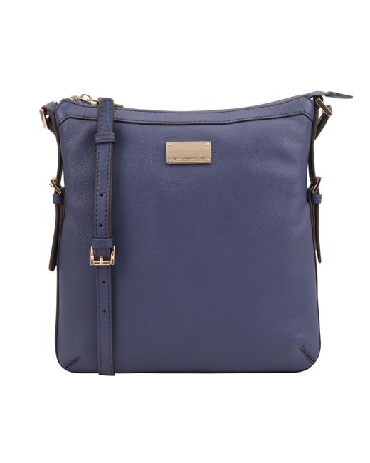 Paul Costelloe Blue Lister Leather Cross Body Bag