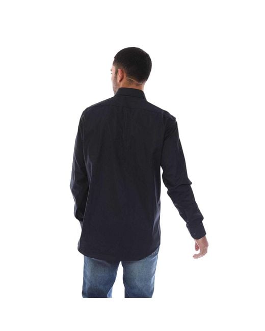 Boss Blue Joe Cotton Kent Collar Shirt (Dark) for men