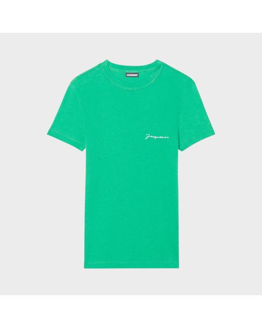 Jacquemus Green Le T-Shirt Brode Cotton