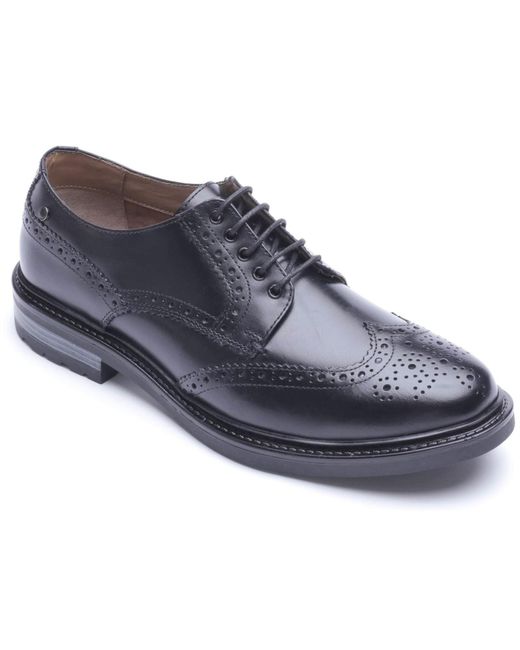 Base London Blue Tanner Leather Brogues Shoes for men