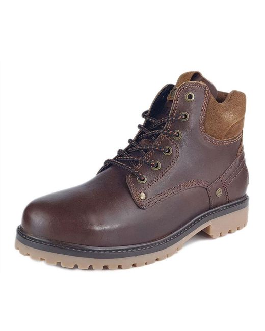Wrangler Brown Yuma Leather Brier Lace Up Boots for men