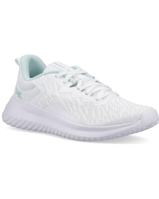 Reebok White Fluxlite Ii Textile Ftwr/Glitch Aqua Trainers