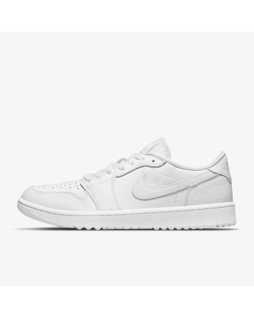 Nike White Air Jordan 1 Low Golf Shoes Leather