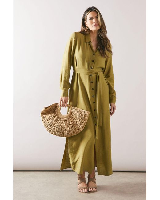 Wallis Metallic Collared Button Through Shirt Dress