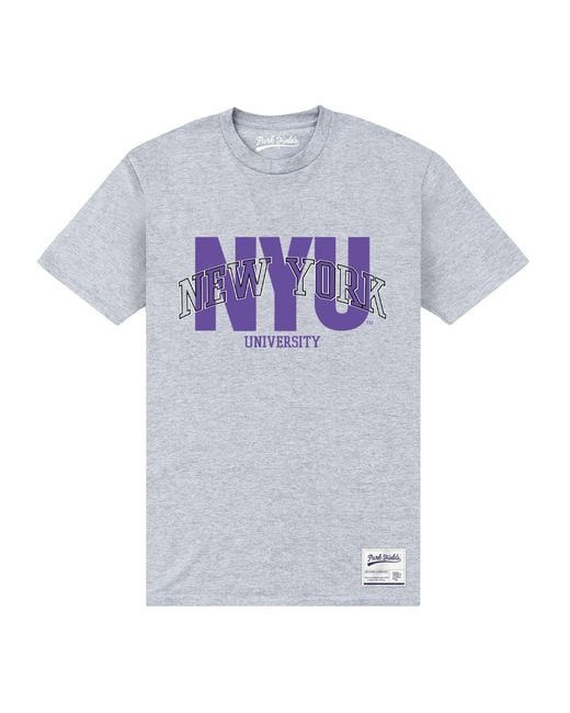 Park Fields Blue New York University Nyu Heather T-Shirt Cotton
