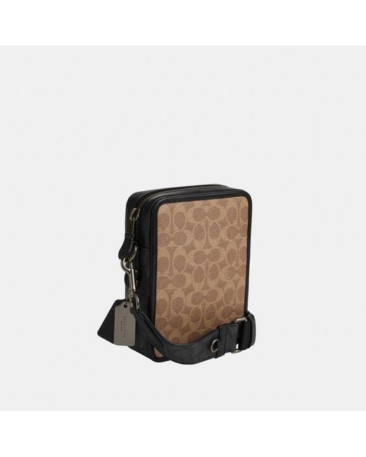 COACH Black Sullivan Crossbody In Blocked Signature Canvas for men