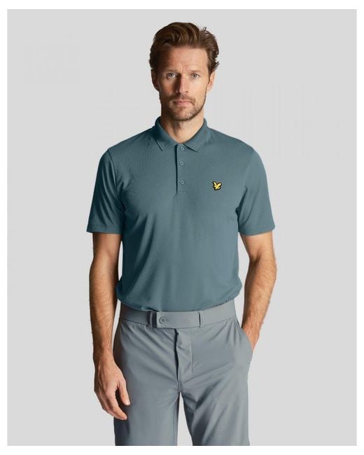 Lyle & Scott Blue Golf Technical Polo Shirt for men