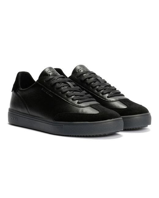CLAE Black Deane Leather Clear Trainers for men
