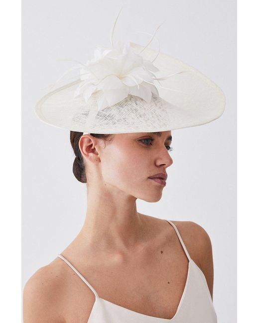 Karen Millen White Feather & Quill Disc Fascinator