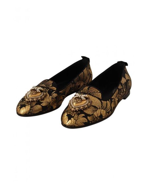 Dolce & Gabbana Black Amore Heart Loafers Flats Shoes Leather