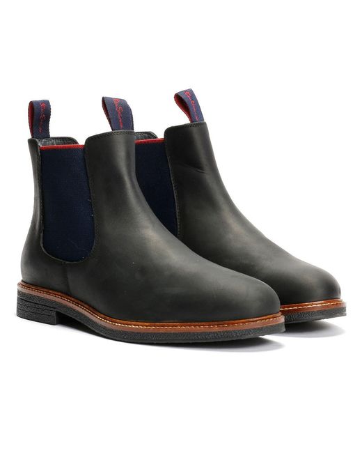 Ben Sherman Black Walker Chelsea Leather Boots for men