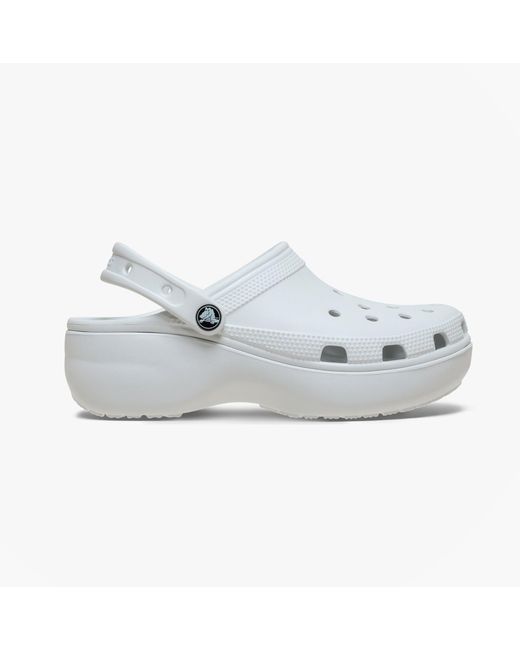 CROCSTM White Classic Platform Clogs Sandals Moonlight