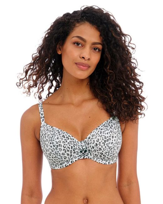 Freya Blue 203102 Cala Selva Underwired Plunge Bikini Top
