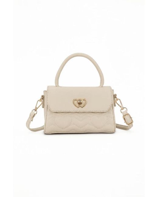 SVNX Natural Heart Quilted Top-Handle Crossbody Mini Handbag