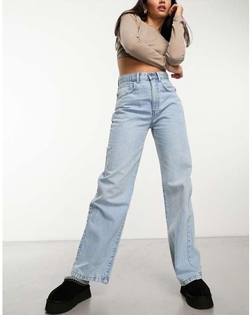 Cotton On Blue Loose Straight Leg Jeans