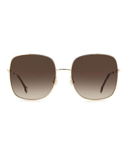 Carolina Herrera Brown Ch0035S Square Metal Sunglasses For