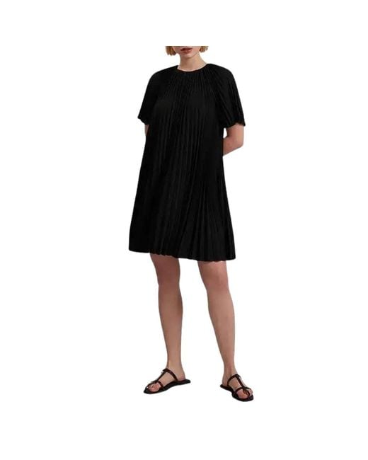Ted Baker Black Wmd Convala Short Sleeve Pleated Mini Dr