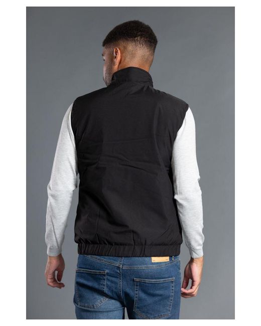 Nines Black Funnel Neck Gilet With Light Padding Inside for men