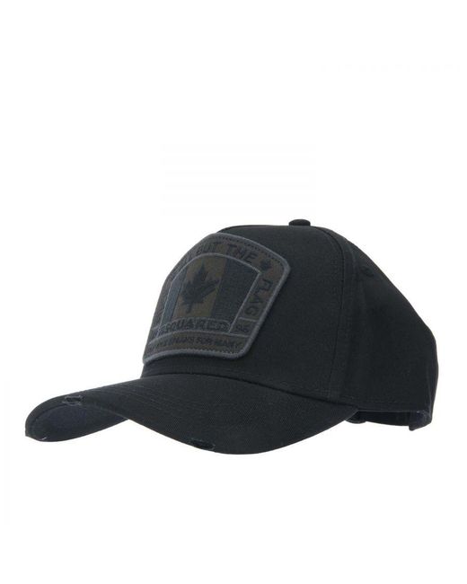 DSquared² Black Accessories Flag Baseball Cap for men