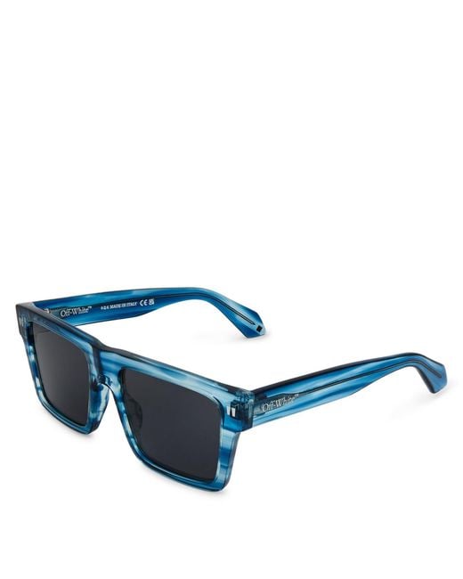 Off-White c/o Virgil Abloh Blue Accessories Off Uv Protection Round Sunglasses for men
