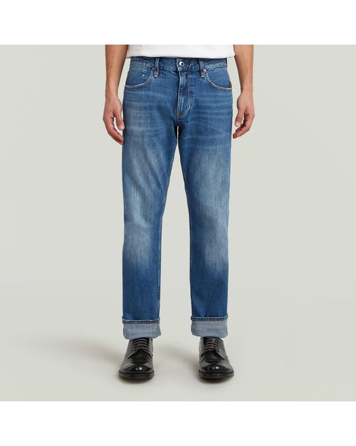 G-Star Blue Mosa Straight Selvedge Jeans for men
