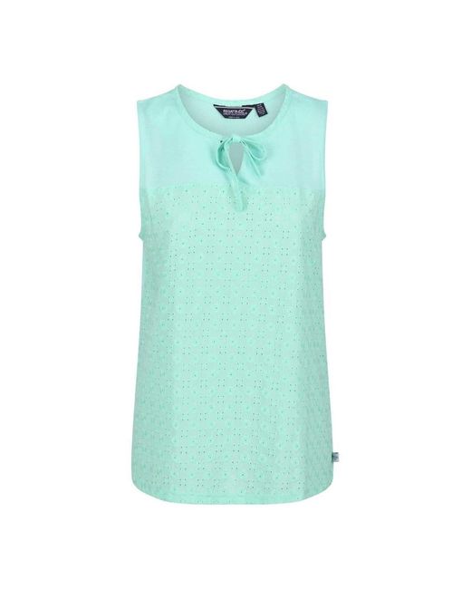 Regatta Green Ladies Janessa Patterned Sleeveless T-Shirt (Ocean Wave)