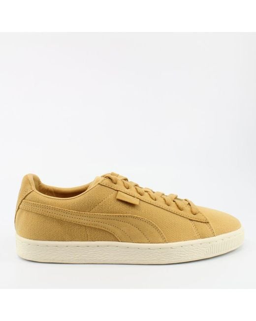PUMA Yellow Basket Classic Cocoon Textile Lace Up Trainers 366984 03 for men