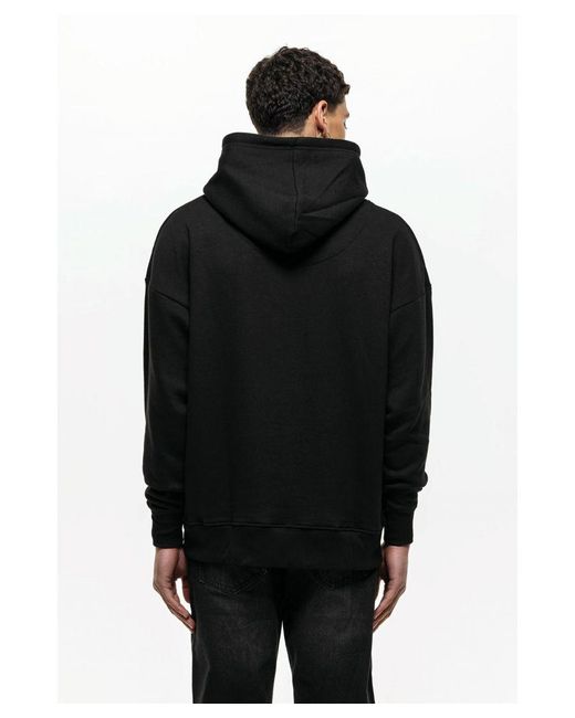 Good For Nothing Black Cotton Blend Oversized Hoodie for men