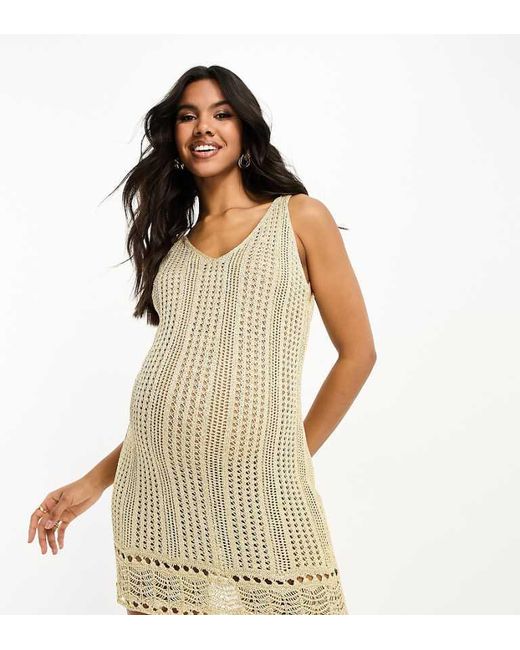 ASOS Natural Design Crochet Mini Dress