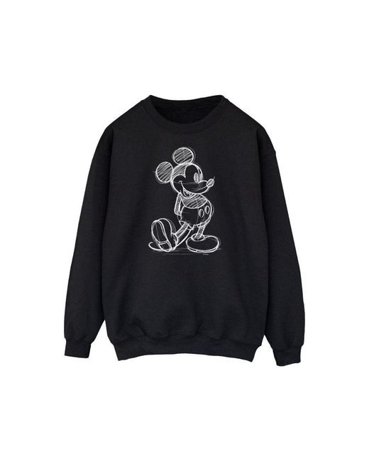 Disney Black Mickey Mouse Sketch Kick Sweatshirt () for men