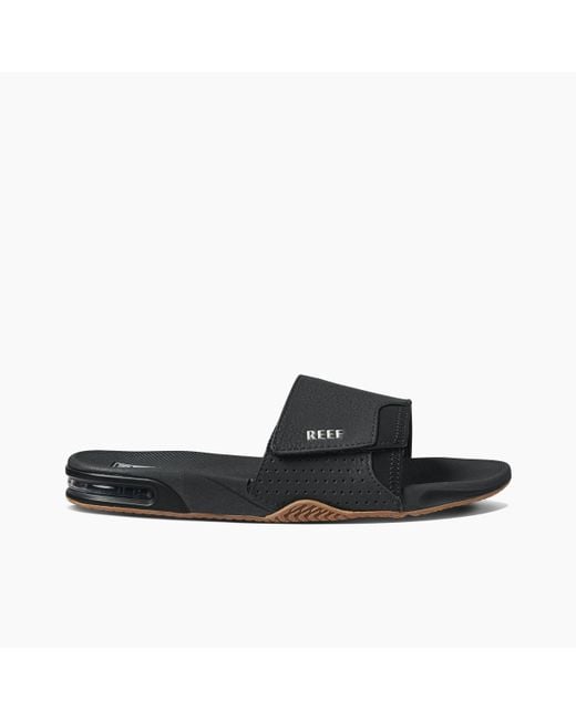 Reef Black Fanning Slide Sandals for men