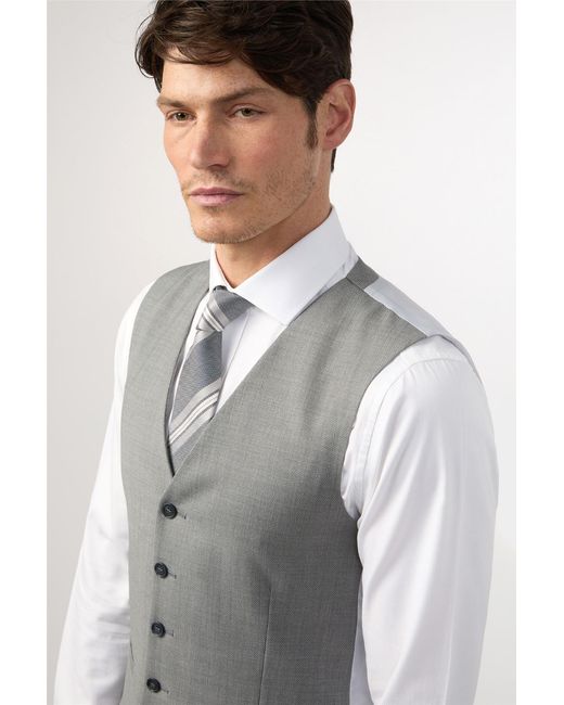 Alexandre Silver Label Gray Single Breasted Five Button V-Neck Tailored Suit Waistcoat for men