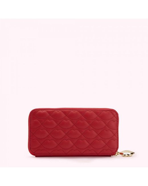 Lulu Guinness Red Lip Quilted Leather Tansy Wallet