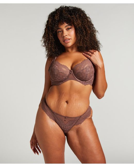 Hunkemöller Brown Daisy Thong