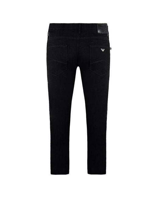Armani Black Emporio J85 Regular Fit Jeans Cotton