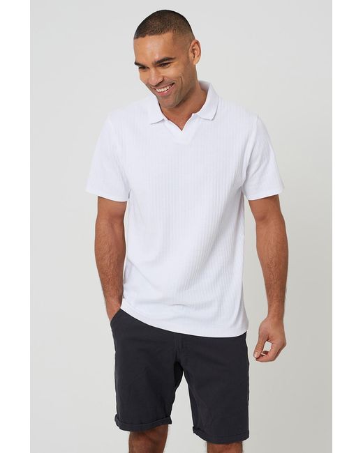 Brave Soul White Trophy Neck Polo Shirt for men