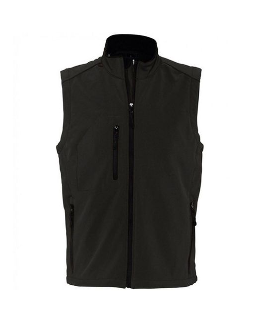 Sol's Black Rallye Soft Shell Bodywarmer Jacket for men