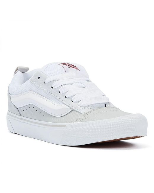 Vans White Knu Skool Retro Skate/ Trainers Leather