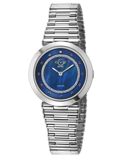 Gv2 Blue Burano Swiss Quartz Mop Dial Stainless Steel Bracelet Diamond Watch