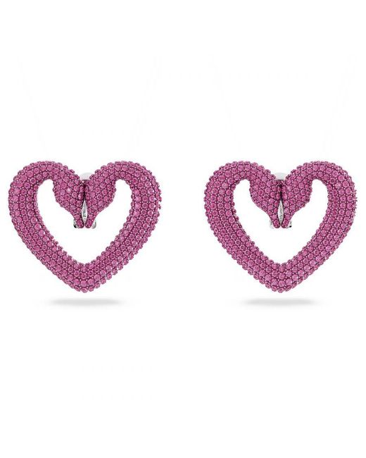 Swarovski Pink 'una' Base Metal Clip Earrings 5646573 Metal