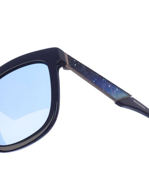 Swarovski Blue Acetate Sunglasses With Oval Shape Sk0125S