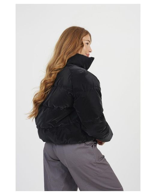 Brave Soul Black Faux Sharkskin Puffer Jacket