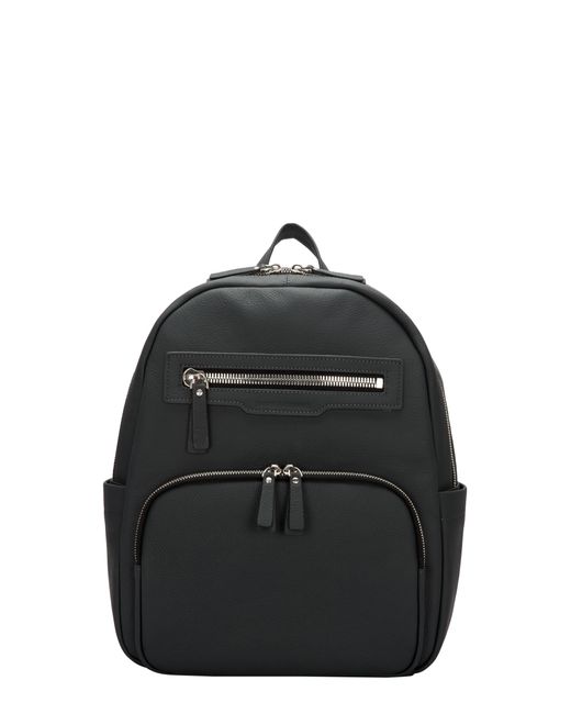 Smith & Canova Black Oil Tanned Leather Zip Around Backpack for men
