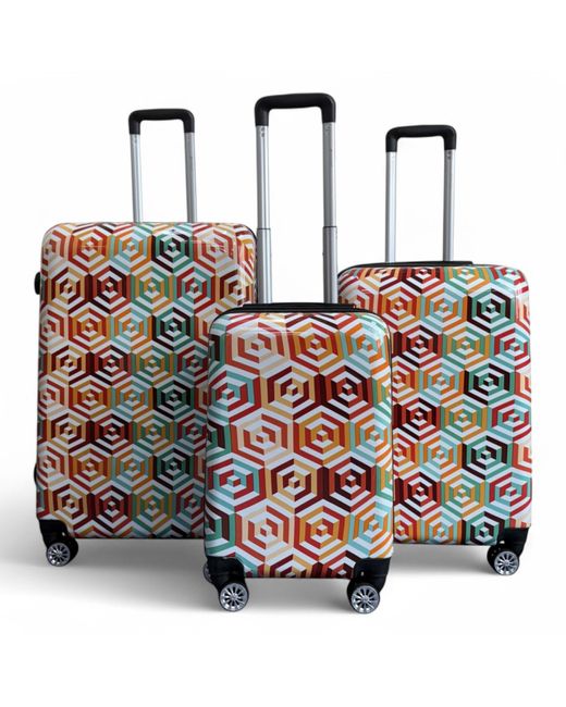 Infinity Leather Multicolor Erweiterbares Hartschalen-Kofferset Mit 8 Rädern Und Ombre-Muster