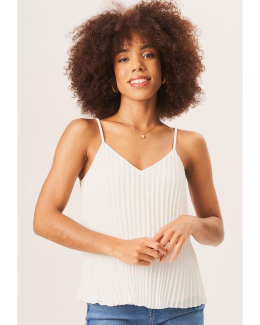 Gini London White Strappy Pleated Cami Top