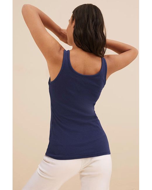 Secret Label Blue Support Ribbed Vest Top